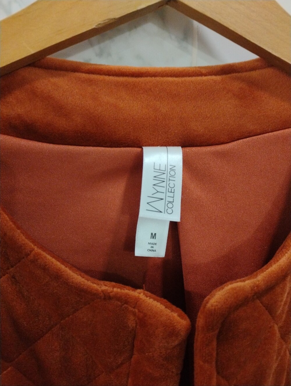 Wynne Layers Quilted Rust Velvet Women's Jacket Open Front Size Medium NEW - Picture 2 of 5